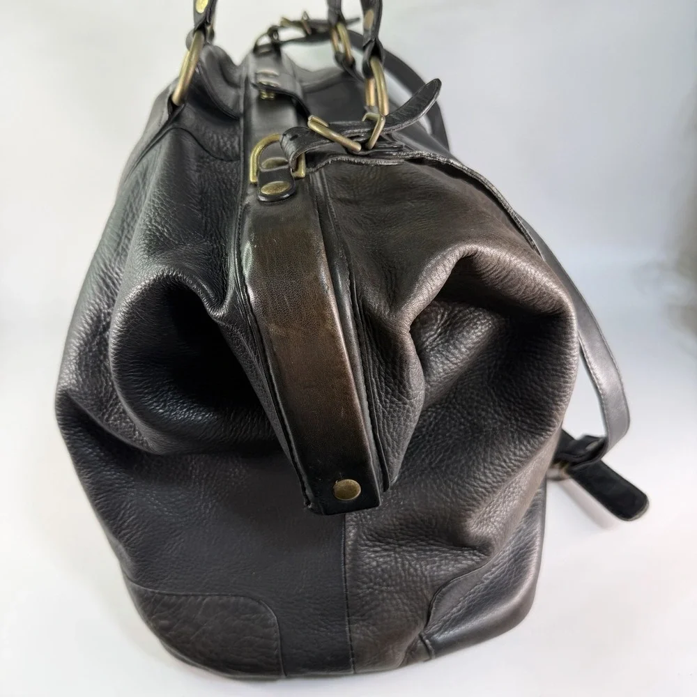 Vintage Orvis Leather Duffle Bag Weekender Crossbody Doctor Travel Carry On RARE